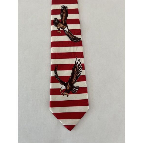 Fratello American Flag Bald Eagle Men’s Tie Necktie Patriotic 58.25”x3.5” - Picture 3 of 6